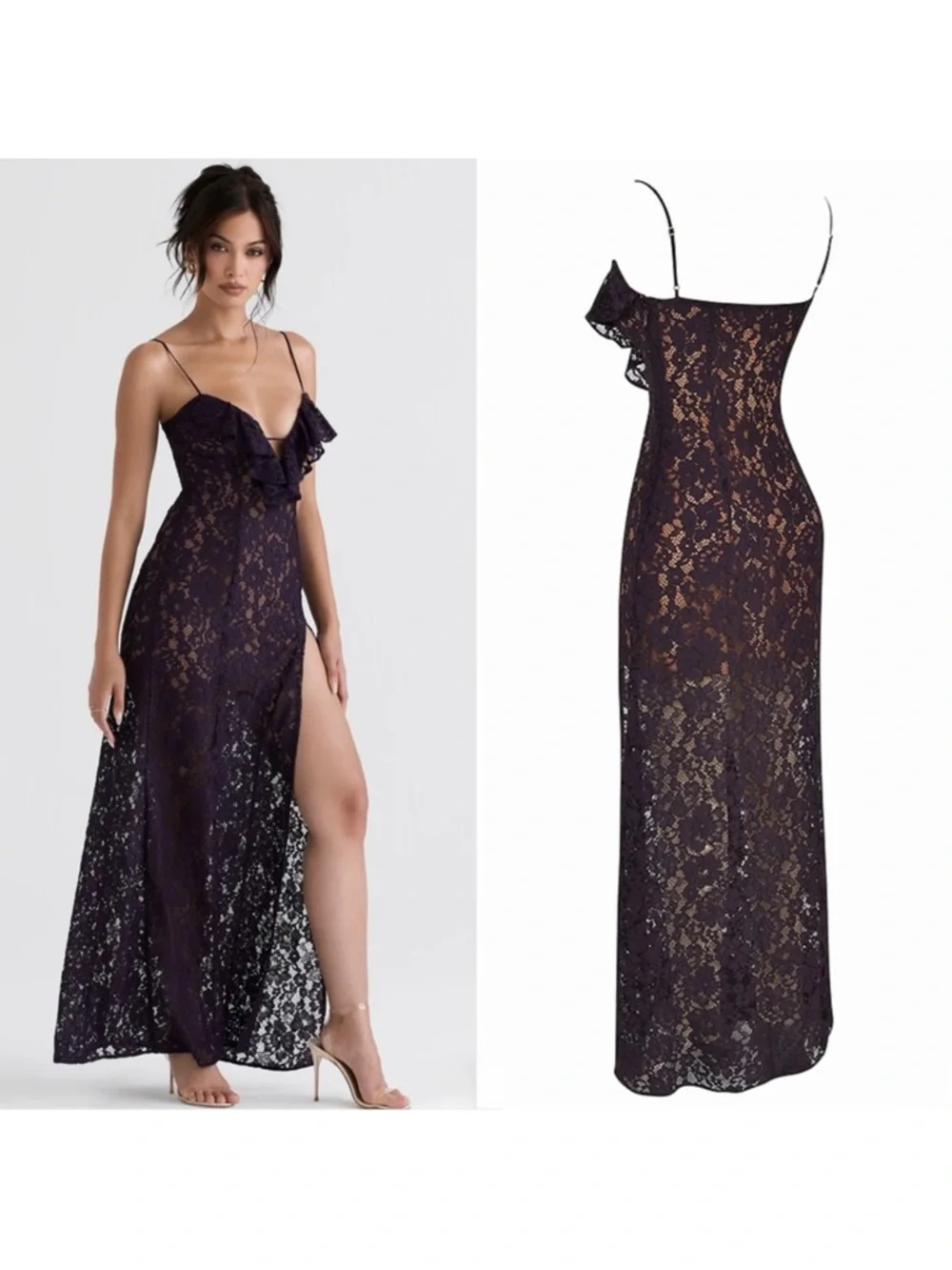 💜Firm Price💜House of CB Malia Night Shade lace maxi dress - Picture 5 of 16
